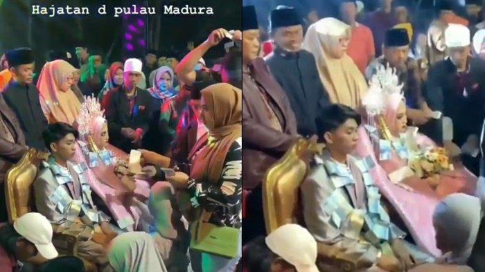 HEBOH Pernikahan di Madura, Pengantin Dilempari Uang oleh Tamu Undangan : Kayak Nyawer