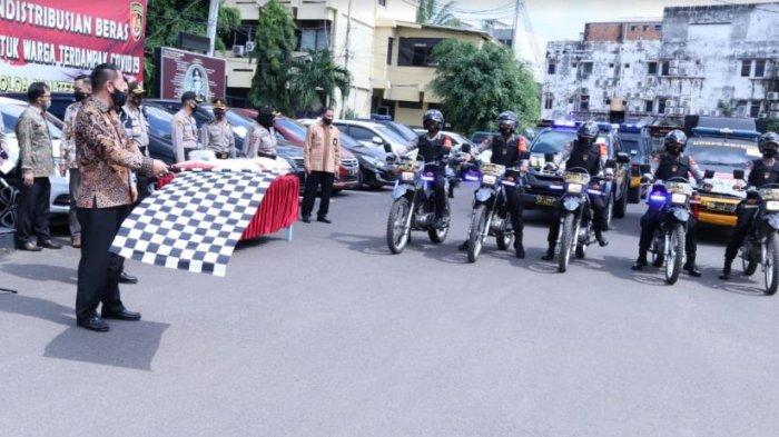 Hari Ini Polda Sumsel Bagikan 2.25 Ton Beras Untuk Warga Terdampak Covid-19