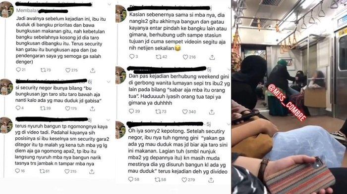 Viral ibu-ibu marahi wanita muda di gerbong kereta api (Instagram/miss_combre)