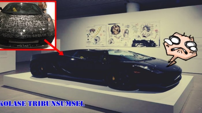 Gila ! Museum Ini Pajang Mobil Lamborghini Khusus Untuk 'Dicoret', Alasannya Bikin Orang Melongo !
