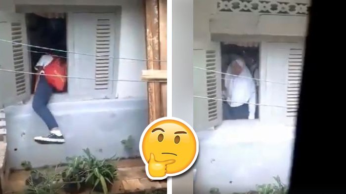 OMG ! Video Siswa SMP Laki-laki Masuk Lewat Jendela Ke Kamar Perempuan,Netizen:Positif Ajah deh