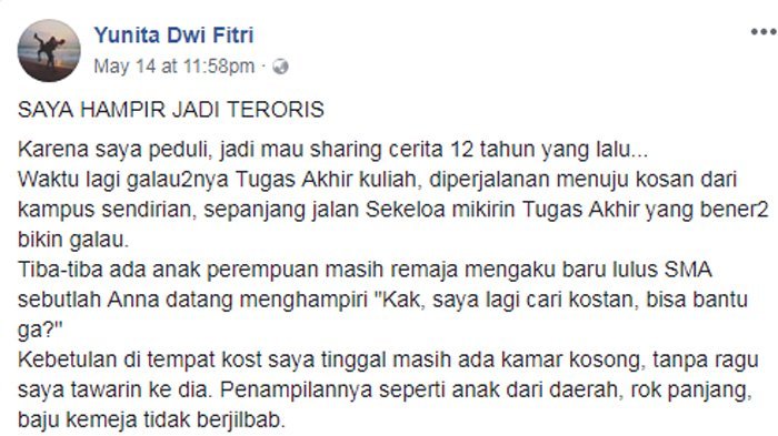 Kisah Viral Wanita Ini yang Nyaris Jadi Teroris, Hingga Aksi Cuci Otak di Kos-kosan