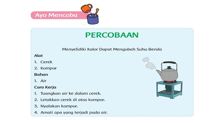 3 Peristiwa Perubuahan Suhu Karena Kalor, Kunci Jawaban Tema 7 Kelas 5 Halaman 86