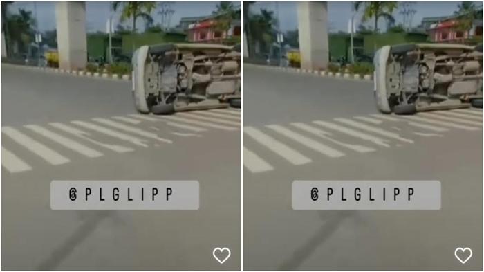 Viral Ambulans Kecelakaan di Jalan Soekarno Hatta Palembang, Terguling Saat Bawa Jenazah