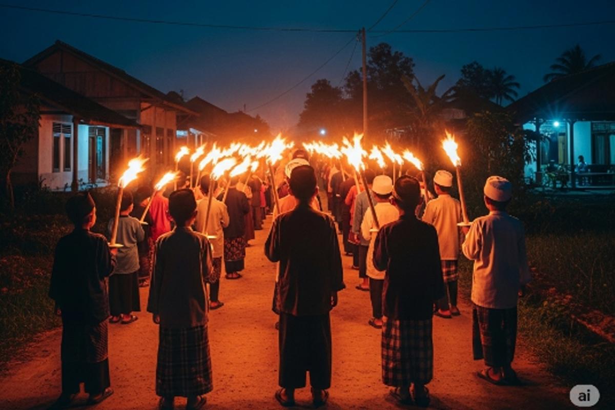 Ilustrasi-pawai-obor-santri-di-perdesaan-hasil-dari-Gemini-AI.jpg