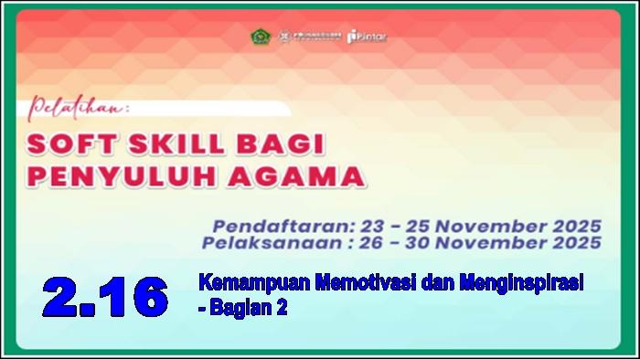 Jawaban Modul 2.16 Kemampuan Memotivasi dan Menginspirasi - Bagian 2, Pintar Kemenag 2025 Angkatan V