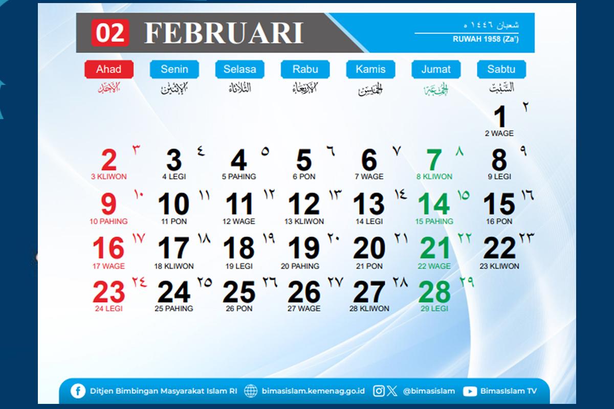 Kalender Februari 2025 Jawa Dan Hijriah Lengkap Dengan Tanggal Merah