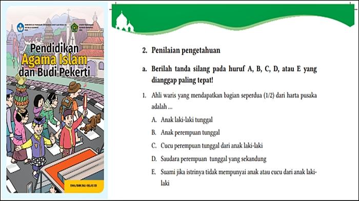 Kunci Jawaban Penilaian Pengetahuan PAI Kelas 12 Halaman 126, Bab 4: Kewarisan