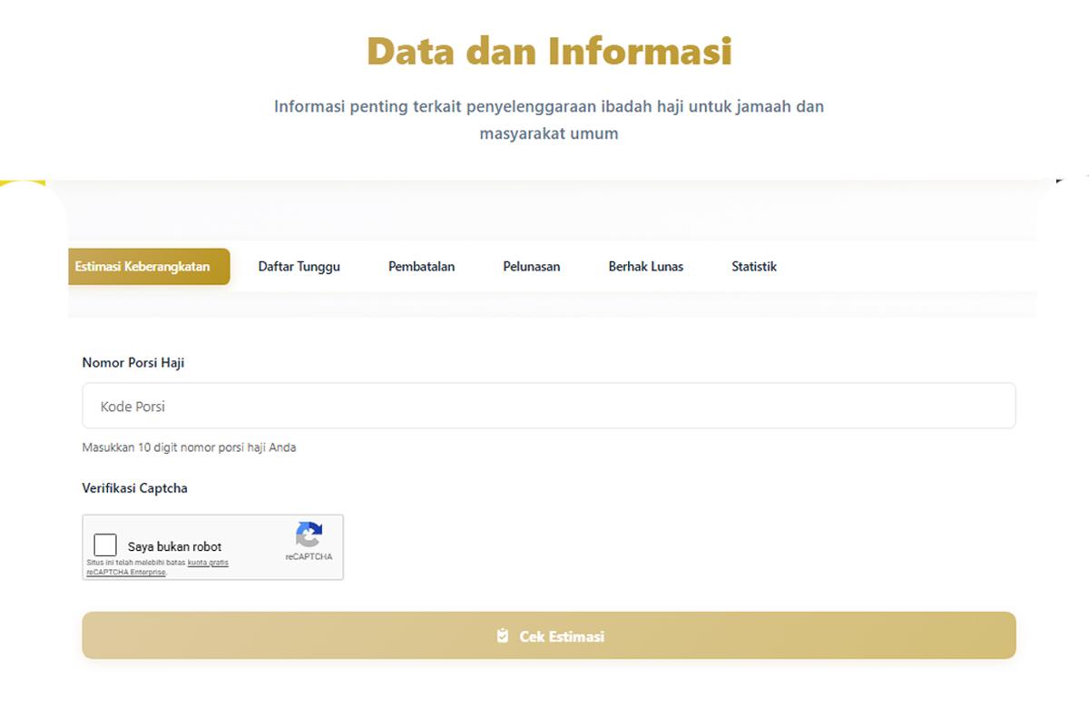 Link dan Cara Cek Nomor Porsi Haji 2026, Estimasi Keberangkatan, Pelunasan, dan Berhak Lunas