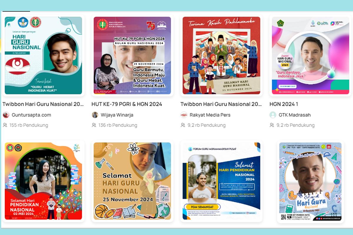 Link dan Cara Pasang Foto Twibbon Hari Guru Nasional 2024, Bagikan Story/Status IG, WA dan Facebook