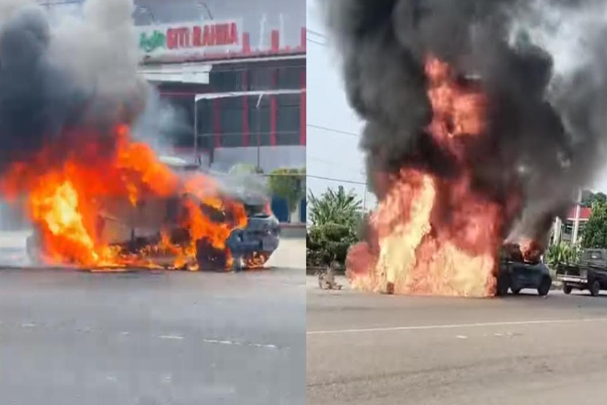 Mencekam Mobil Terbakar Saat Antre BBM di SPBU Rupit Muratara, Sopir Sempat Terjebak Tak Bisa Keluar