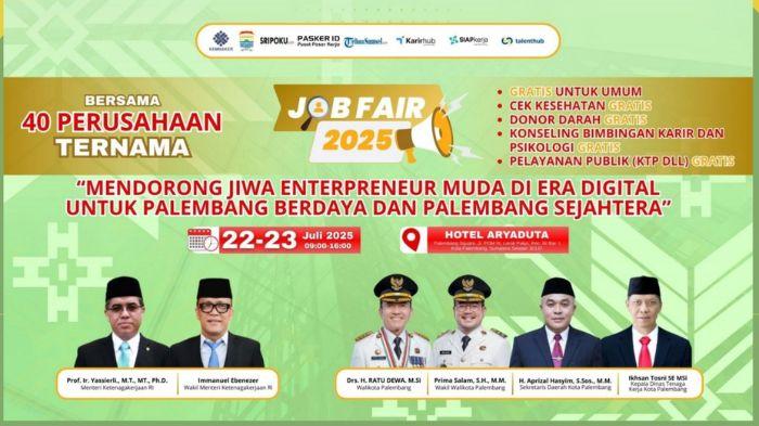 Pemkot Palembang Gelar Job Fair Gratis 22-23 Juli di Hotel Aryaduta, Banyak Perusahaan Ternama