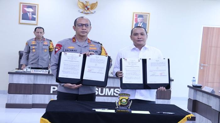 Sinergi Ciptakan Pemilu Damai, KPU Sumsel dan Polda Sumsel Jalin MoU