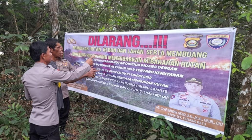 Polsek Tanjung Batu Gencar Patroli Terpadu Sosialisasikan Pencegahan Karhutla Kepada Masyarakat