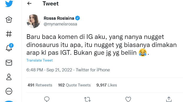 Akhirnya Rossa Bicara Soal Nugget Dinosaurus yang Disukai Reza Arap hingga Terseret Isu Selingkuhan