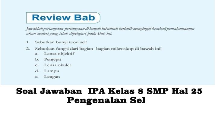 Kunci Jawaban IPA Kelas 8 SMP Halaman 25 Kurikulum Merdeka, Sebutkan Bunyi Teori Sel