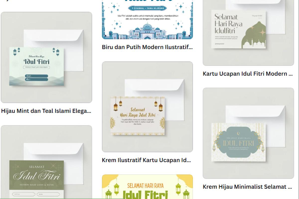 15 Link Desain Kartu Ucapan Idul Fitri 1447 H yang Bisa Diedit di HP dan PC/Laptop