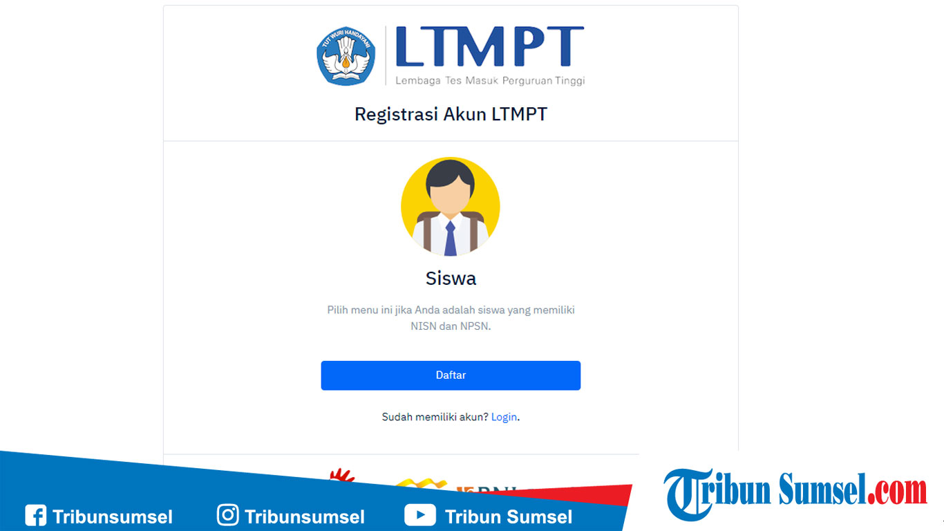 Cara Daftar Akun LTMPT Periode Ke-2 Untuk Daftar SBMPTN 2020, Dibuka (17/2/2020) Pukul 14.00 WIB