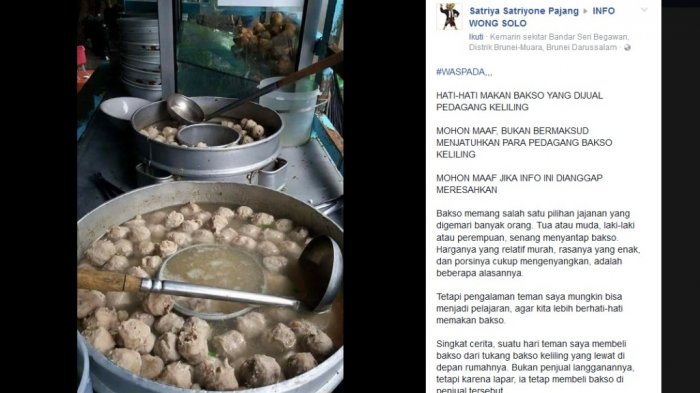 Wanita Ini Tulis Peringatan Saat Beli Bakso, Setelah Dicermati Pesannya Bikin Kesel!