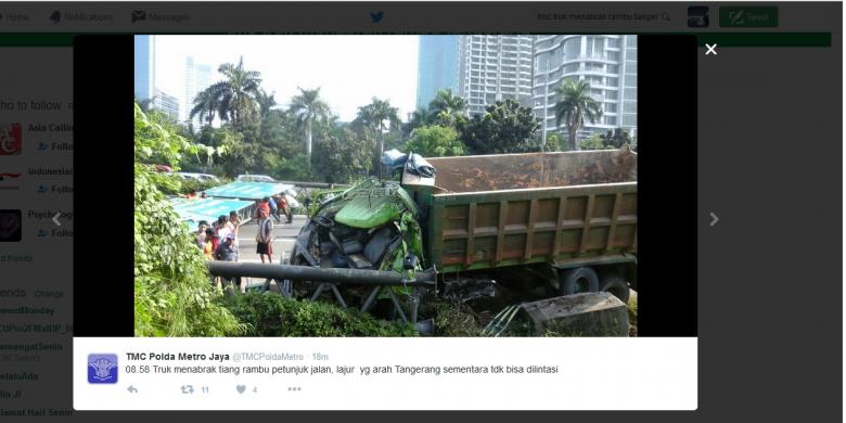 Lakalantas di Tol Jakarta Buat Macet Panjang Arah Tanggerang