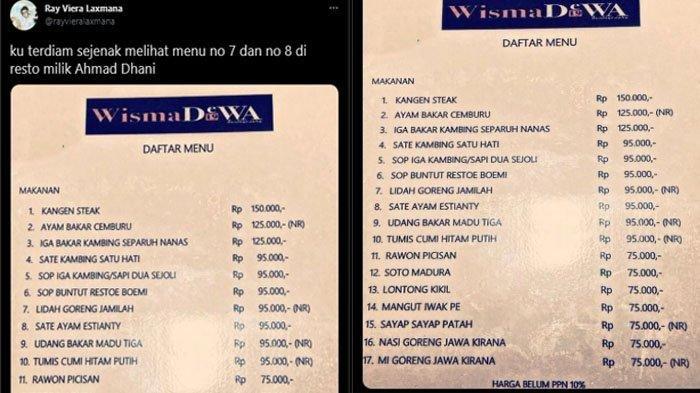 Sate Ayam Estianti, Ahmad Dhani Usil Masukan Nama Mantan Istri di Menu Restoran Bikin Customer Kaget