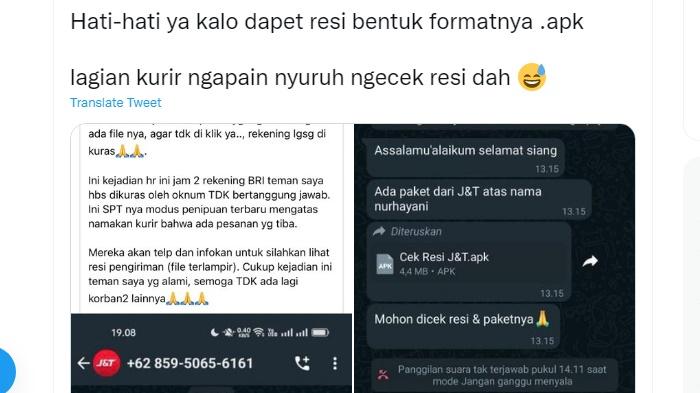 AWAS Modus Penipuan Baru Ngaku Kurir Barang, Kirim Cek Resi Jika Diklik Isi ATM Bakal Terkuras