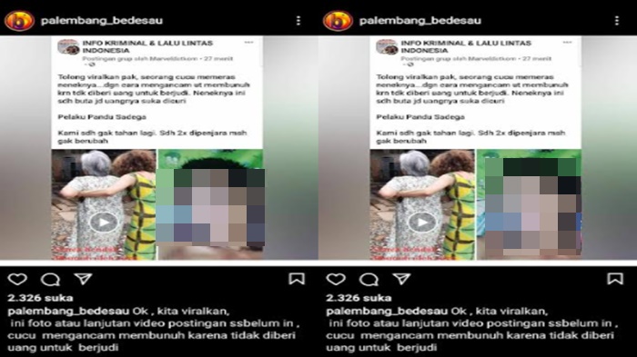 Viral Nenek Nyaris Dibunuh Cucunya, Tak Beri Uang Untuk Main Judi, Pelaku Residivis 2 Kali Dipenjara