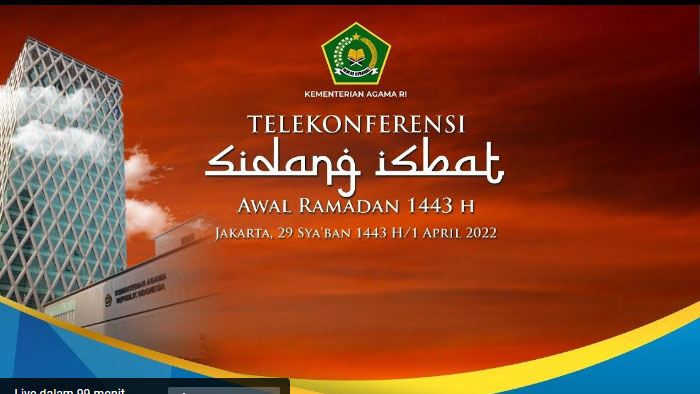 Nonton Live Streaming Sidang Isbat Penetapan 1 Ramadhan 1443 H Hari Ini di TVRI dan Youtube Kemenag