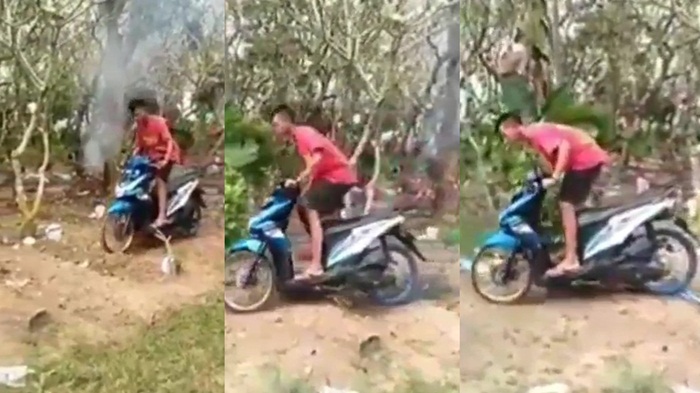 Demi Jadi Viral, Bocah-Bocah ini Lindas Deretan Kuburan Pakai Motor, Warganet Kecam Aksinya