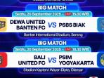 Jadwal Acara TV Sabtu 20 September 2025, LIVE Super League Dewa United FC vs PSBS Biak di Indosiar