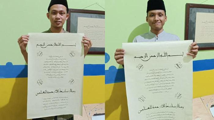 Sosok dua Santri Ponpes Mambaul Maarif Jombang, Harumkan Indonesia Lewat Kaligrafi Di Kanada