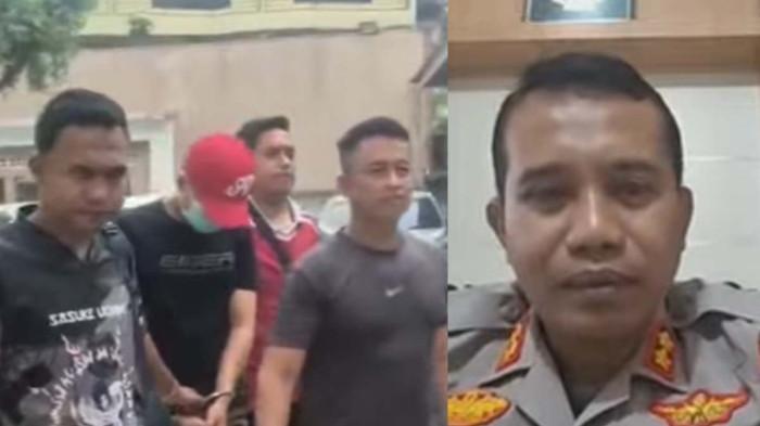 SIASAT - Foto kiri: Bripda Waldi saat dikeler ke Polres Bungo. Kapolres Bungo AKBP Natalena (kanan) memngungkap modus pelaku menguasai harta dosen EY usai membunuhnya.