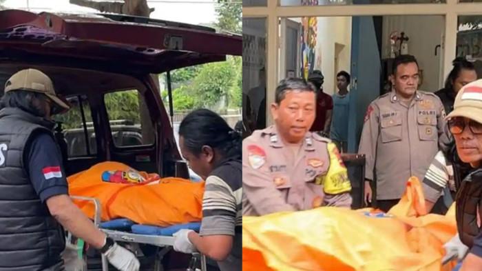 TEWAS - Jenazah DLL, dosen Untag Semarang saat dievakuasi dari salah satu kamar kos-hotel daerah Gajahmungkur, Semarang pada Senin (17/11/2025).