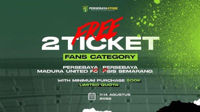 Kesempatan Dapat Tiket Persebaya vs Madura United Gratis Masih Ada, Khusus Kategori Fans