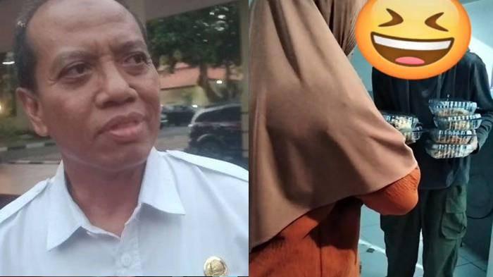 KEMBALIKAN MBG - (kiri) Sekkab Lamongan, Moh Nalikan saat dikonfirmasi SURYA.CO.ID, Rabu (13/9/2023). (kanan) Tangkap layar video viral ibu - ibu wali murid mengembalikan menu mbg kepada petugas SPPG  di Lamongan, Jawa Timur. Nalikan kini gerak cepat mengecek keluhan emak-emak tersebut.