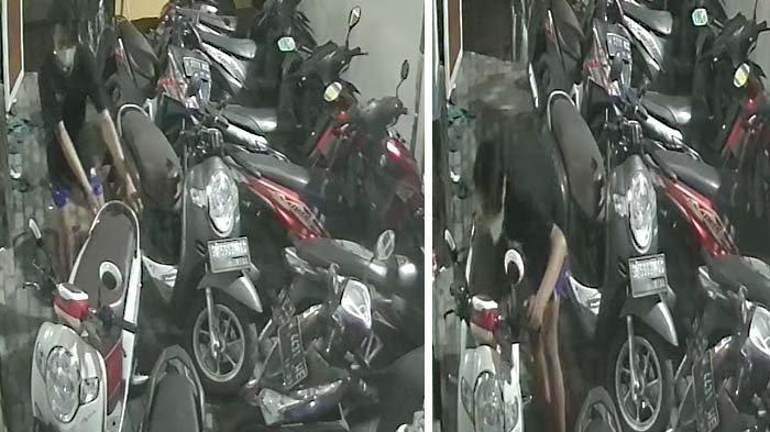 Detik-detik Bandit Ceking Gasak 2 Sepeda Motor di Ponpes Wonokromo Surabaya, Ini Ciri-ciri Pelaku