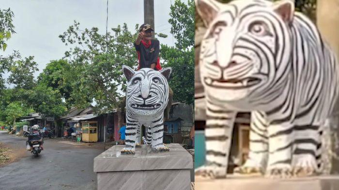 4 Fakta Patung Macan Putih di Kediri yang Disebut Mirip Zebra, Terinspirasi dari Legenda Desa