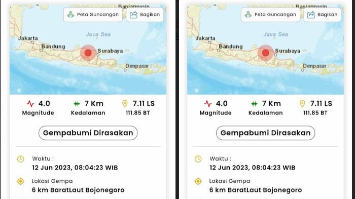 Gempa Bojonegoro, BMKG : Dua Wilayah Tuban Rasakan Getaran Seperti Truk Lewat