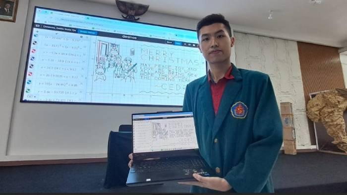 Mahasiswa Ubaya Ciptakan Ilustrasi Natal dari Ribuan Garis Persamaan Matematika