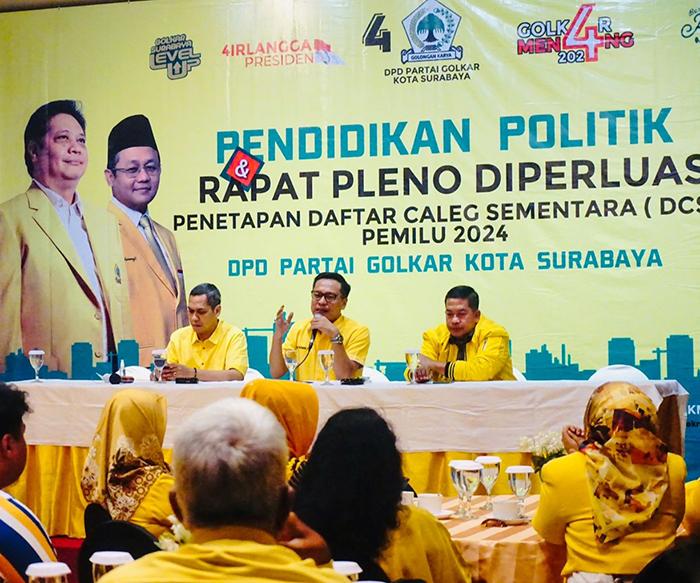 DPD Partai Golkar Surabaya Daftarkan 50 Bacaleg ke KPU Hari Ini dengan Prosesi Unik