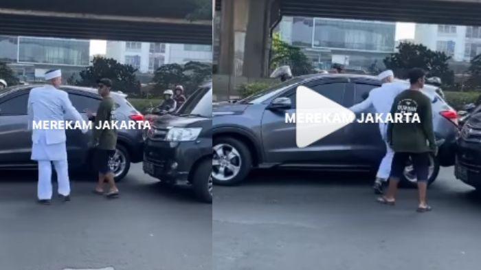Kronologi Pria Berbusana Pengantin Tendang Mobil di Dekat Stasiun MRT Fatmawati, Videonya Viral