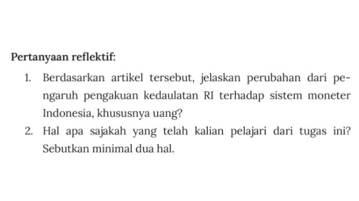 Kunci Jawaban Sejarah Kelas 10 SMA Halaman 40: Jelaskan Perubahan dari Pengaruh Pengakuan Kedaulatan