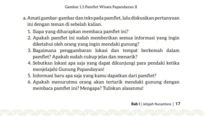Kunci Jawaban Bahasa Indonesia Kelas 7 SMP Halaman 17: Siapa yang Diharapkan Membaca Pamflet Ini?