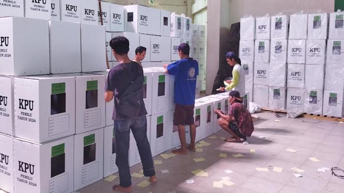 Pelipatan Surat Suara Pemilu 2024 Selesai 100 Persen, KPU Nganjuk Mulai Kelengkapan Coblosan