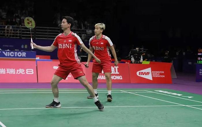 Link live streaming Malaysia Masters 2023 Sedang Berlangsung - Marcus/Kevin dan Anthony Ginting Main