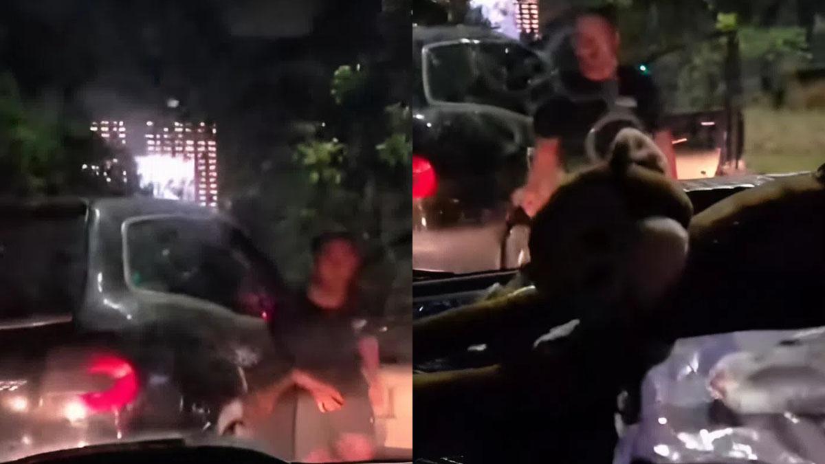 Viral di Surabaya: Cekcok di Jalan Berujung Anarkis, Mobil Wanita Dihadang 2 Pria