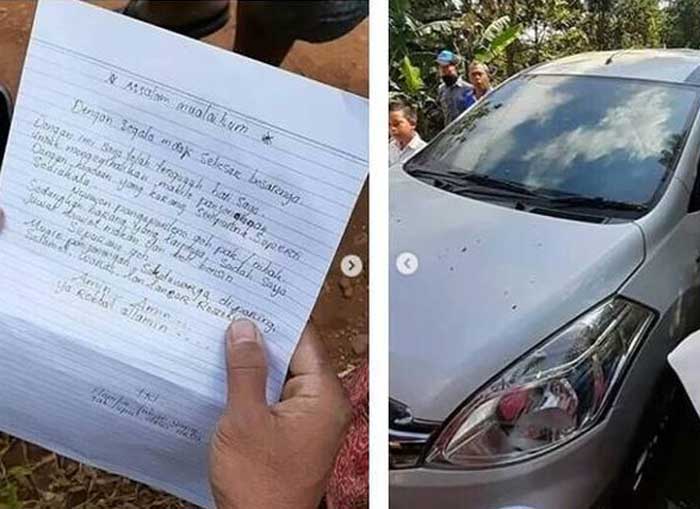 Dapat Hidayah, Begini Nasib Maling yang Kembalikan Mobil Curiannya dan Tulis Surat Permintaan Maaf