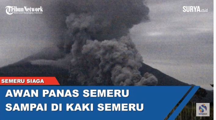 Detik-detik Gunung Semeru Meletus Hari ini: Terdengar Suara Gemuruh & Lava Meluncur 1000 meter