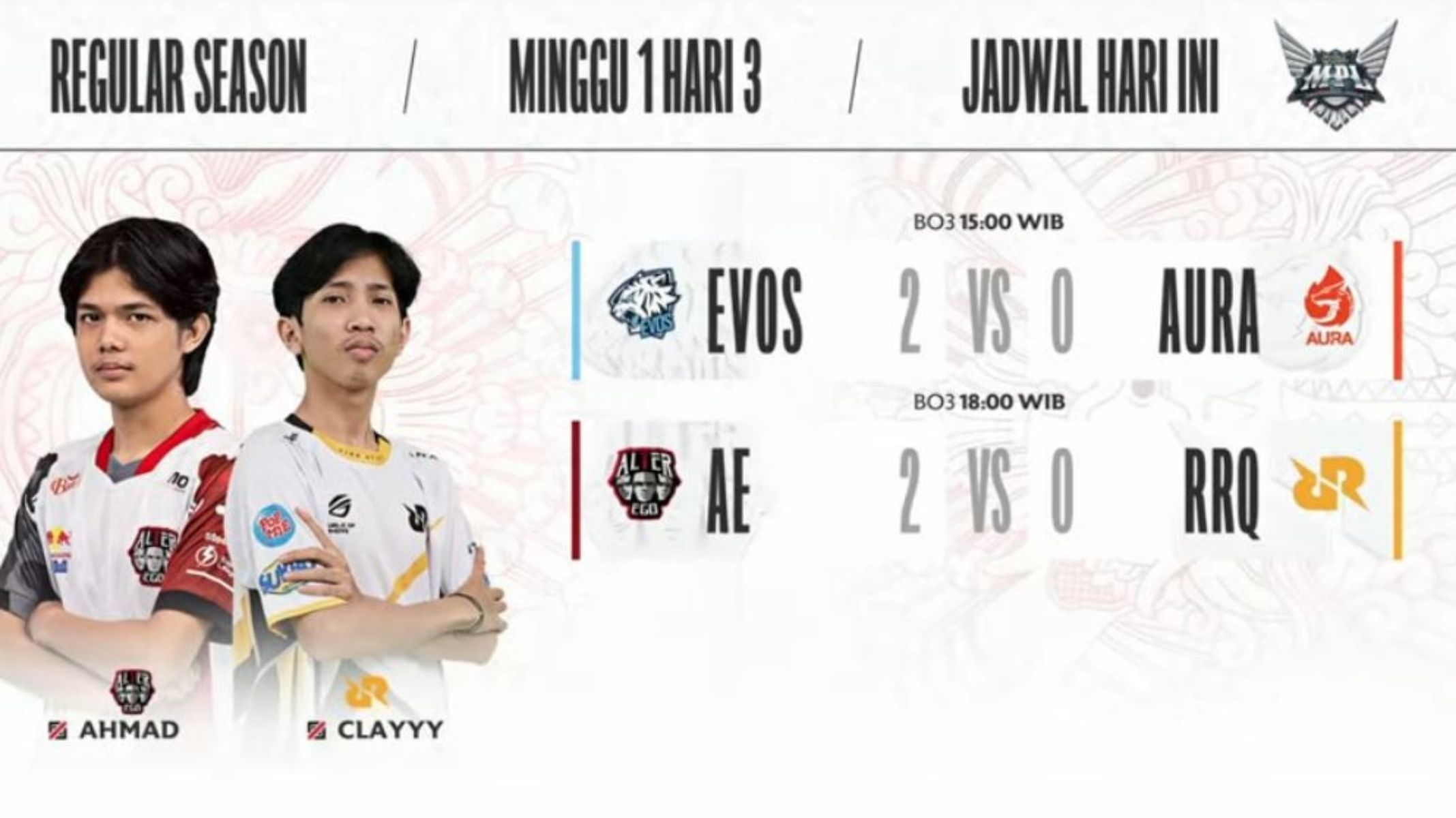 Hasil dan Klasemen MPL Season 8 Week 1: EVOS Legends & AE Menang, RRQ Hoshi Telan Kekalahan