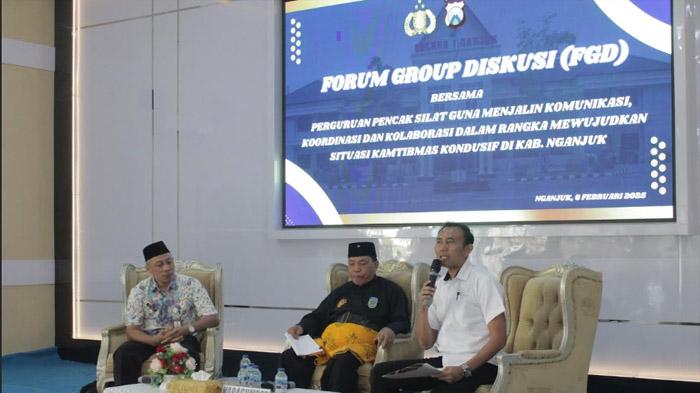 Perkuat Komunikasi dan Kolaborasi, Perguruan Silat  Berikrar Jaga Kamtibmas di Nganjuk